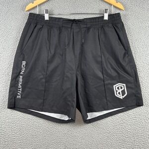 Born Primitive Mens XL Black Training Shorts Athletic Gym Workout Running Logo